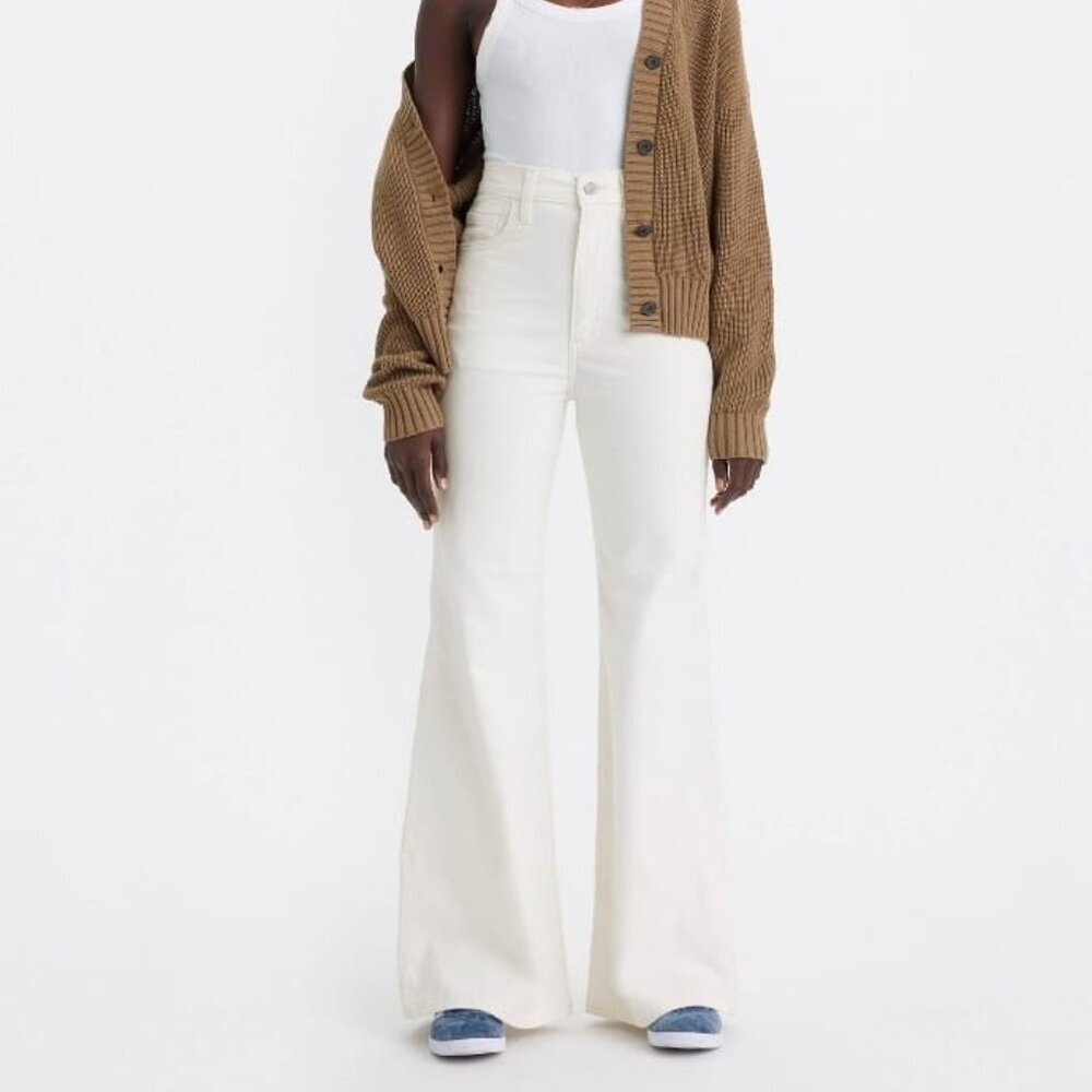 Levi's Premium Ribcage Bell High Rise Cream Corduroy Pants NWOT